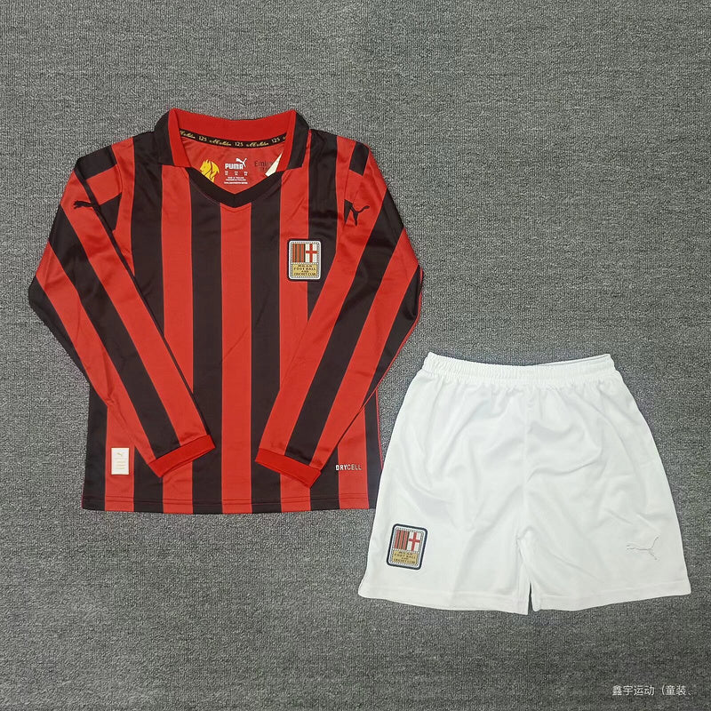 MAGLIA + PANTALONCINO MILAN 125 ANNI MANICA LUNGA BIMBO 24/25