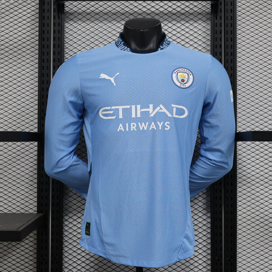 MANCHESTER CITY HOME PLAYER SHIRT LONG SLEEVE 2024/25